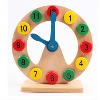 Colored Wooden Learning Clock for Kids
