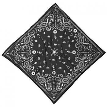 Herren‑Bandana Paisley Schwarz – Standardgröße