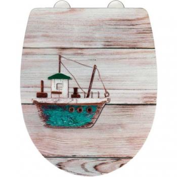 Bouchon WC Ahoi surface texturée, teinte beige‑bleu