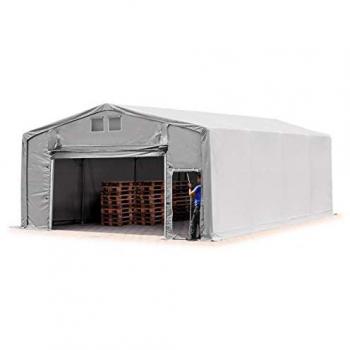 TOOLPORT 8x8m Grey PVC Tent, 3.0m Side Height, No Statics Package