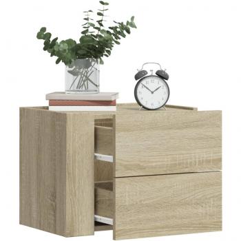 VidaXL Mesitas de noche de pared 2 unidades roble Sonoma 45x30x35 cm