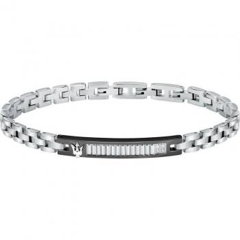 Bracelet Maserati Noir en Acier avec Diamant JM423ATY20