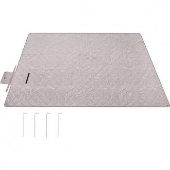 Couverture de pique-nique étanche 300 x 200 cm bleu clair avec motif feuilles et kaki