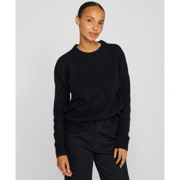 Mujer Vila Jersey con Cuello Redondo y Patrón Negro Jaspeado
