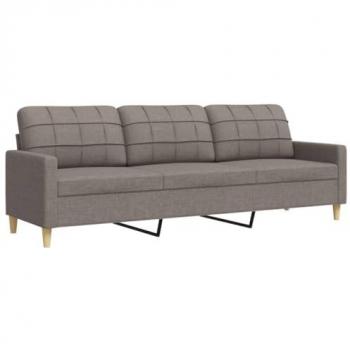 Sofá de 3 plazas de tela gris taupe 210 cm Día y Noche