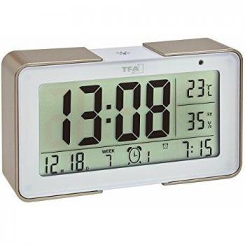 Sveglia Elettronica Radio Controllata Oro e Bianco