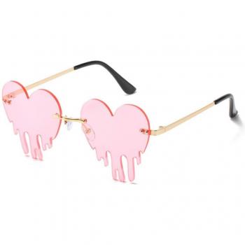 Steampunk Inspired Heart Shape Rimless Eyeglasses for Female