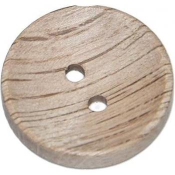 30PCs 15mm Wooden Buttons Natural Color 4 Holes for Handmade Decor