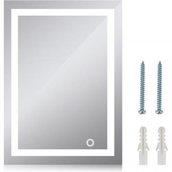 Salle de bain : Miroir LED carré 50x70 cm – Éclairage mural
