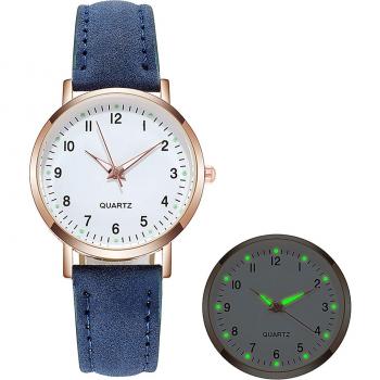 Reloj Cuarzo Luminoso con Banda de Lujo