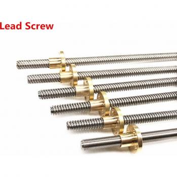 T8 8mm Trapezoidal Lead Screw 8mm OD 8mm Pitch 2mm Stainless Steel with Brass Nut