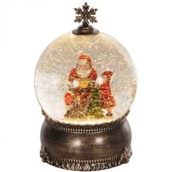 Bola de Nieve de Papá Noel y Niño con Música