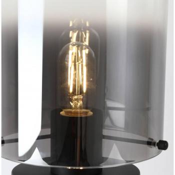 Lampada da tavolo Sweden 1Lt, metallo nero opaco e vetro sfumato fumé