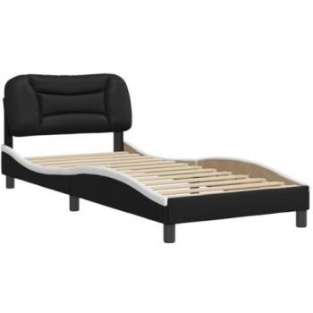 Giroletto con Testiera Nero e Bianco 90x200 cm in Similpelle Vidaxl Nero