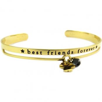 Best Friends Forever Bracelet Acier Trèfle 8 mm