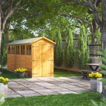 POWER 4.3 ft. W x 20.4 ft. D Wooden Garden Shed