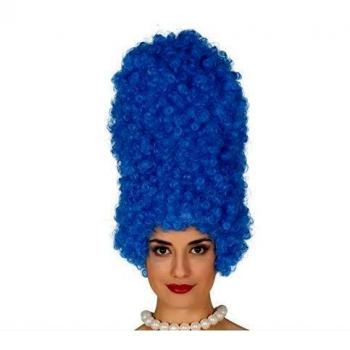 Parrucca blu riccia 40 cm