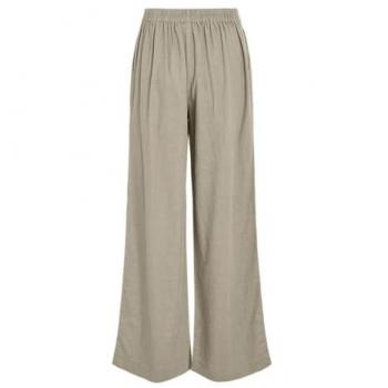 Vila Damenleinenhose – hellbeig, neutral, Größe 44 – Unifarben