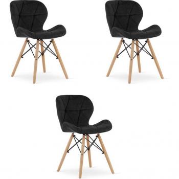 Silla LAGO Velvet Negro Comfort