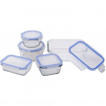 SwissHome SH‑7550 Blue Leak‑Proof Glass Storage Set