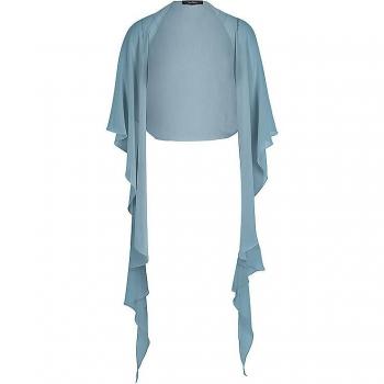 Vera Mont Chiffonstola mit Knöpfen Damen Größe M blau