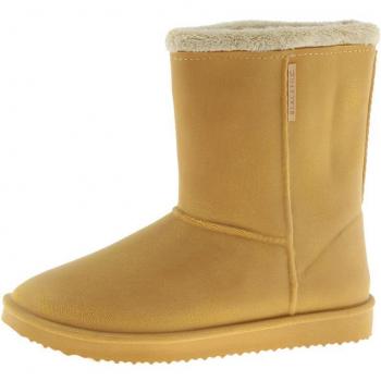 AquaGuard Sheepskin Look Women's Snug-Boot Wellies in Caramel