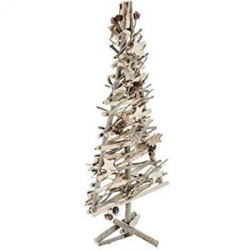 Abete Luminoso con Stelle in Legno