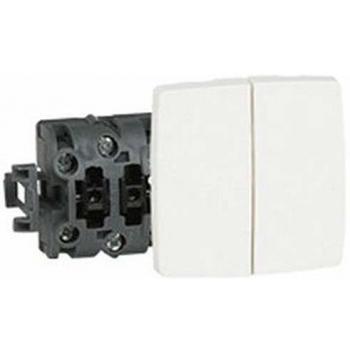 Interrupteur double va-et-vient Legrand 086120 en lot de 10, couleur blanc