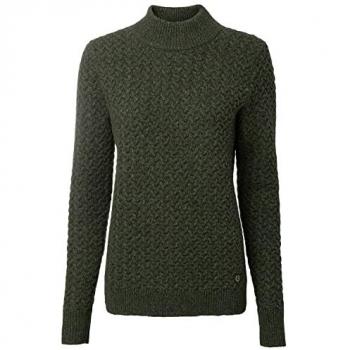 Chevalier Damen Pullover Minley – Mockneck, Wollstoff, dunkles Grün, 46 (EU)