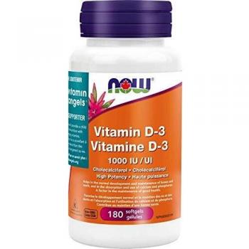 Vitamin D-3 1000 IU Softgels by NOW Foods 180 Count