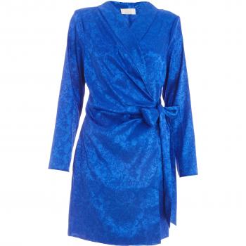 Quiz Womens Royal Blue Satin Jacquard Mini Dress