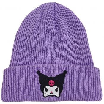 Waytogo Kawaii Mignon Anime Mélodie Kuromi Cinnamoroll Bonnet Chapeau Mens Mignon Brodé Hiver Chaud Crâne Ski Tricoté Doux