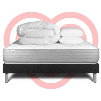 Kit Cama Integral Vitalmemo 140x190: Colchón, Somier Lámina, Almohadas y Edredón