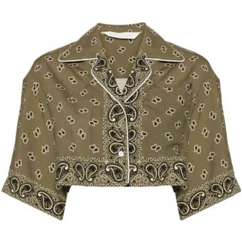 Palm Angels Camicia Donna Stampa Paisley Militare Taglia 40