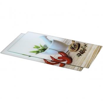 Xavax 52 × 30 cm Dual‑Color Glass Kitchen Cutting Plate – Pair