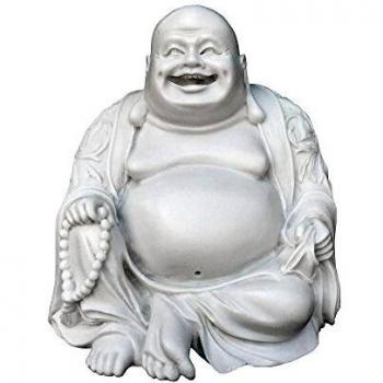 Alabaster‑Buddha mit Licht für Feng Shui – 16 cm