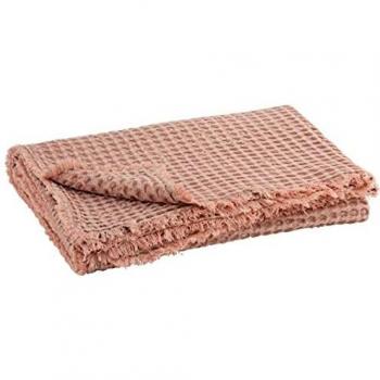 Plaid Coton Rose Clair Gaufre