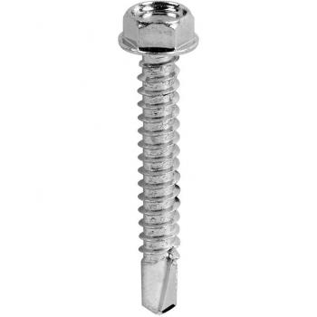 Timco Self-Drilling Hex Screw for Light Steel, Zinc Coated, 5.5x19mm (Silver Finish, 100 Pack)