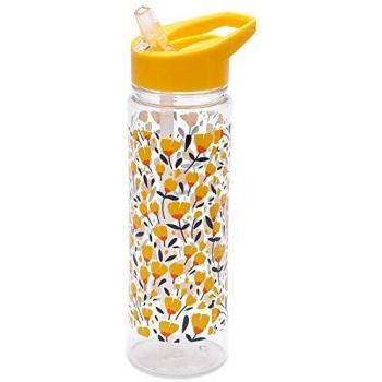 Buttercup Botanical Refillable Plastic Drinks Bottle with Flip Straw