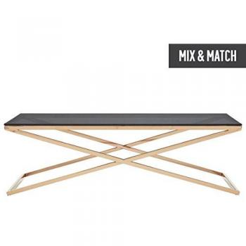 Living Room Glass Coffee Table with Metal Design