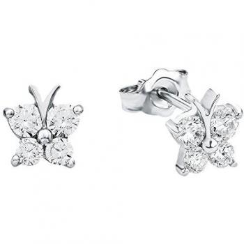 Amor Silberschmetterlings‑Ohrstecker 925 Rhodierung, weißes Zirkonia, für Mädchen