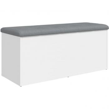 Banquette blanche avec espace de rangement 102 x 45 cm