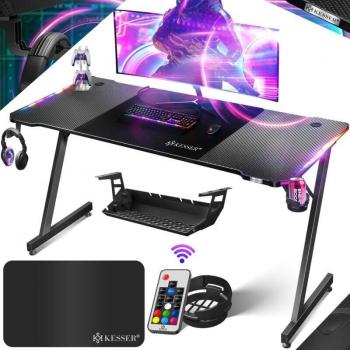 Bureau gaming Z‑Frame 160 × 60 cm Noir Car