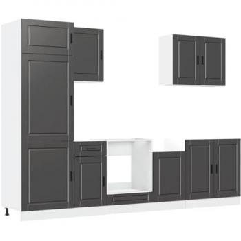 Set Cucina 7 pz Kalmar Nero in Legno