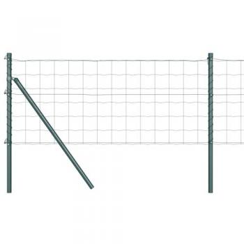 Clôture 13 poteaux vert 0,6 x 25 m acier Vidaxl