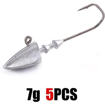 Hameçon de poisson à tête plombée, hameçon barbelé pour ver, leurre souple salin 10 g