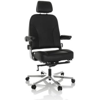 Sillón Corporativo 24h Cuero Negro HJH Office