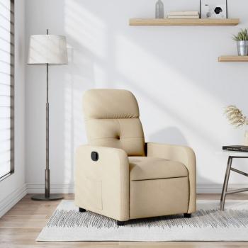 Poltrona Reclinabile in Tessuto Crema 90320