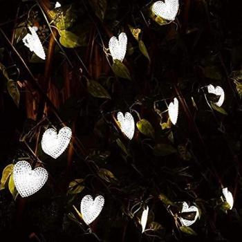 KINGCOO 20ft 30 LED Heart Shape Solar Fairy Lights