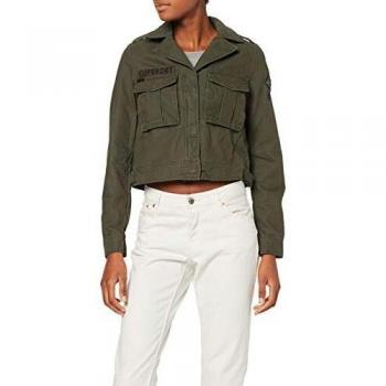 Veste courte Superdry, Vert (Khaki délavé), L (Taille Fabricant:14) Femme